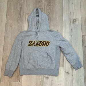 Grey Sandro Embroidered Logo Hoodie